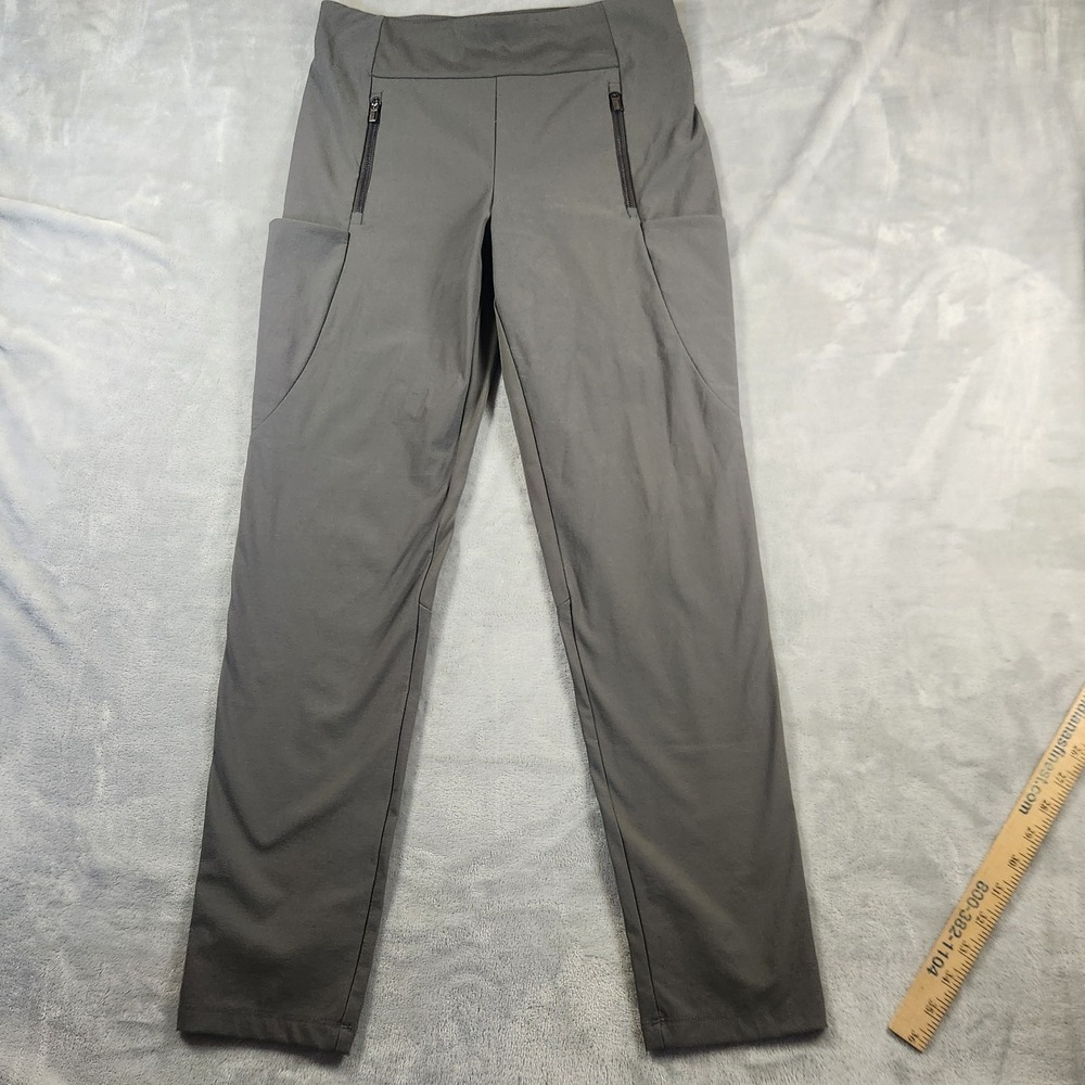 Athleta Grey Trekkie Pants Black Size 8 Zip Pocket Athletic Yoga